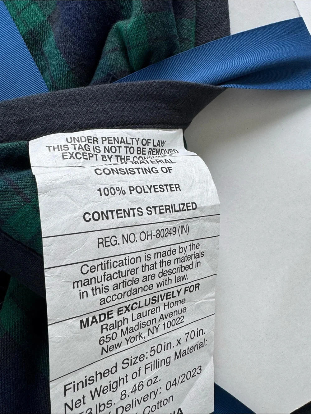 Polo Ralph Lauren Home Knollwood Plaid Throw Blanket | NWT